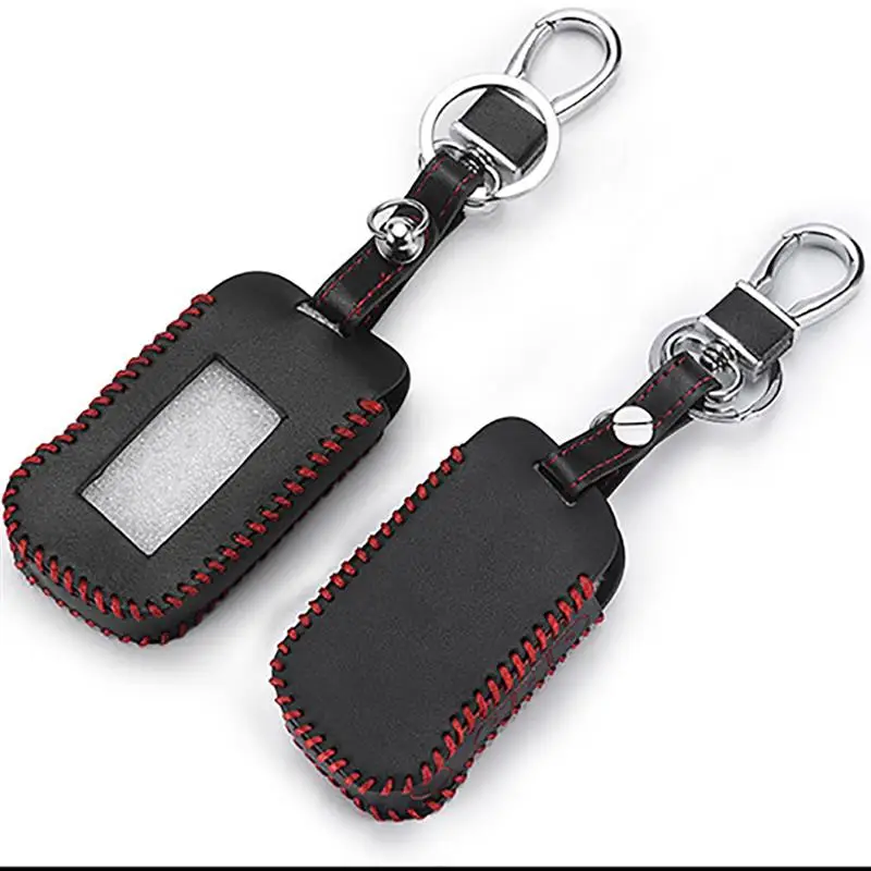 

Leather Case for Starline A93 Car Alarm Remote Controller Keychain Cover Double-Layer For Car Keychain Keybag Car Accessories