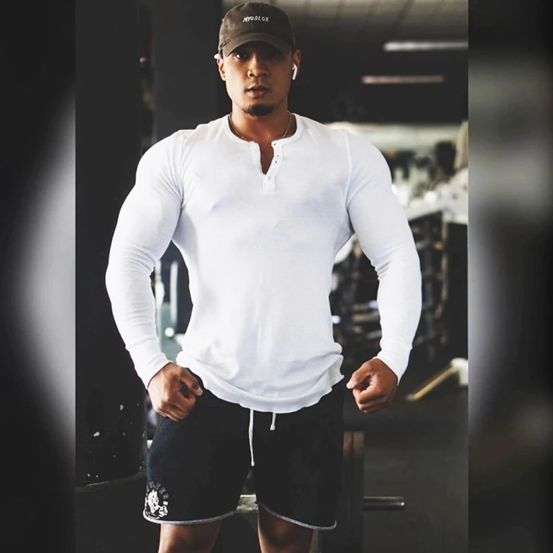 Мужская компрессионная футболка Rashguard однотонная Спортивная с длинным рукавом