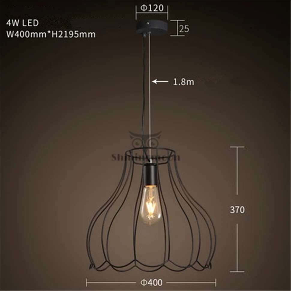 Ретро античный винтажный Американский кованый железный Edison светодиодный подвесной светильник для столовой домашний декор для гостиной подвесной светильник