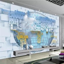 Индивидуальные Современные большие фрески Модные украшения дома HD Мода земля английские буквы карта 3D ТВ фон исследование Настенные обои