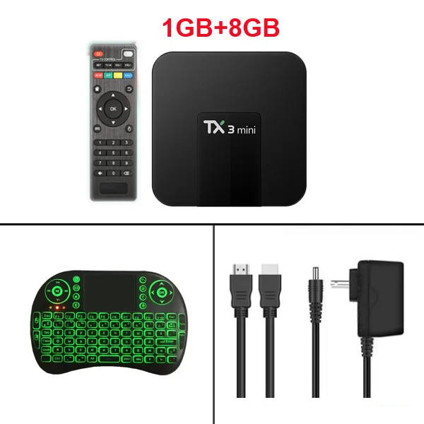 1G 8G keyboard TX3 Мини Android 8,1 ТВ приставка Amlogic S905W четырехъядерный 2G ram 16GB rom Netflix Youtube 4K 2,4G Wifi телеприставка - Цвет: 1G 8G keyboard