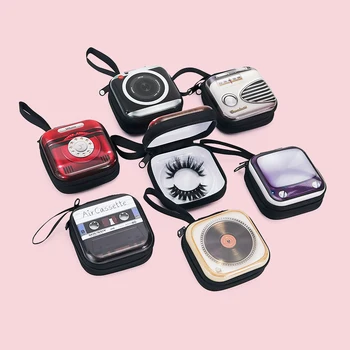 

5/10/20/30/50/1001pairs/cases Creative Lash Packaging Retro Mini Zipper Hard Plastic Empty Eyelash Box Cute Mink Eyelash Case