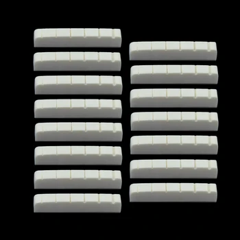 

15pcs Pre-Grooved Head Nut, Bone Bridge Pin Saddle For LP Electric Guitar, Length 43mm