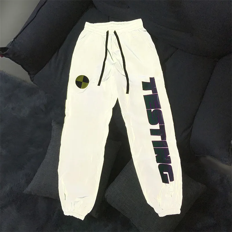 

Asap Rocky Testing 3M Reflective Pants 1:1 High Quality Elastic Waist Casual flower Jogger Sweatpants Asap Rocky Trousers