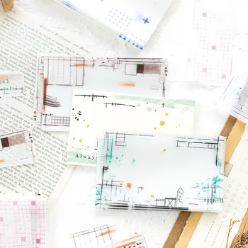 

20 Sheets Lightweight Paper +10 Sheets Litmus Paper Vintage Memo Pad Ins Style Simple Line Memo Sheet DIY Journal Decoration