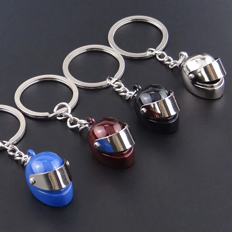 

Motorcycle Helmet Car Keychain for Mazda Abarth Acura Audi Buick Citroen Daihatsu Ducati Harley KIA Keyring Auto Key Ring Holder