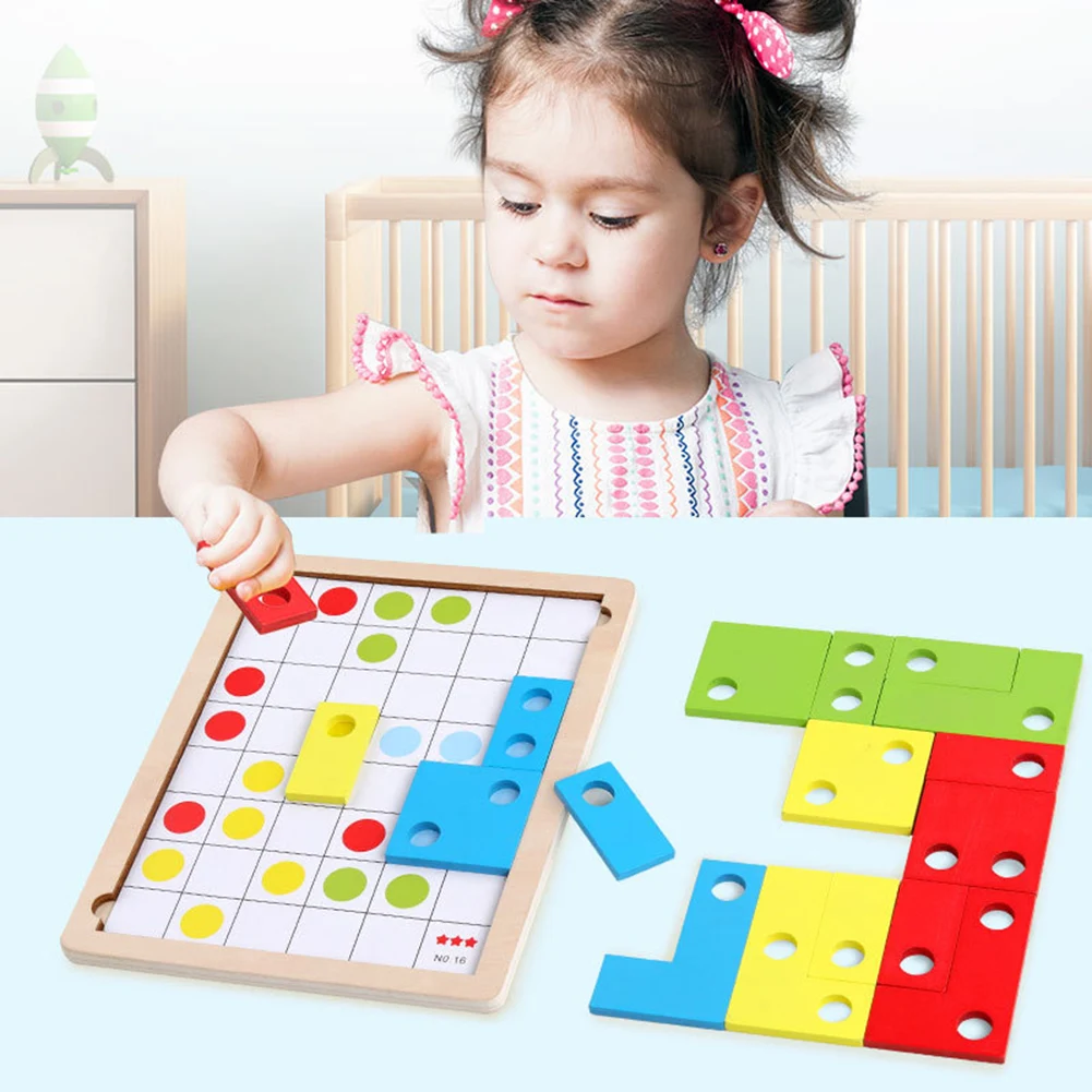 Деревянные головоломки Tangram настольная игра умная тренировка игрушка для детей, для ребенка, обучающие игрушки