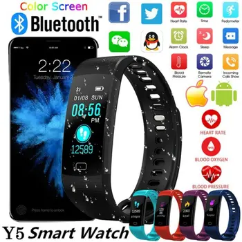 

Y5 Bluetooth Smart Bracelet Color Screen Smart Wristband Heart Rate Monitor Blood Pressure Measurement Fitness Tracker