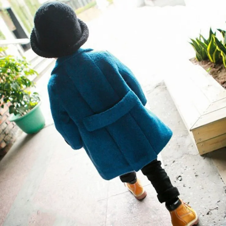 Fall Winter Little Boys Woolen Jacket Overcoat Children's Korean Wool Coat Baby Kids Thickened Windswear Outerwear Clothes B323