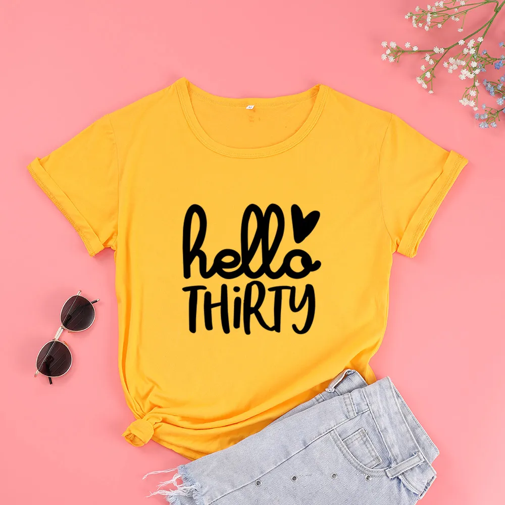 Hello Thirty 30 лет подарок на день рождения Футболка Harajuku модные графические женские