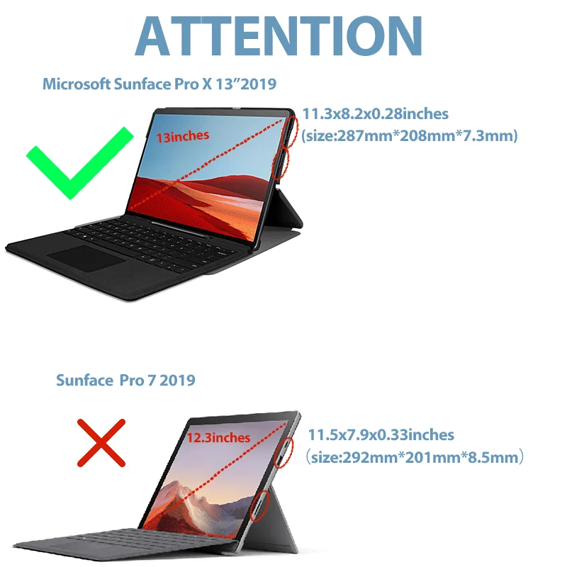 Тонкий чехол для Microsoft Surface Pro X 2019 13 дюймов Магнитный кожаный защитный чехол|Чехлы