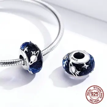 

fit women bracelet Pandora charm 925 sterling silver interstellar glass beads DIY necklace pendant jewelry making