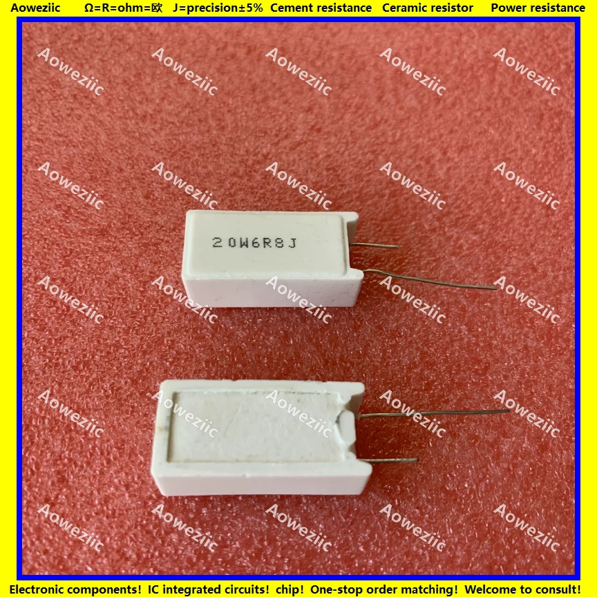 

10 шт., вертикальное сопротивление цемента 20 Вт 6,8 Ом 5% R RJ 20W6.8R