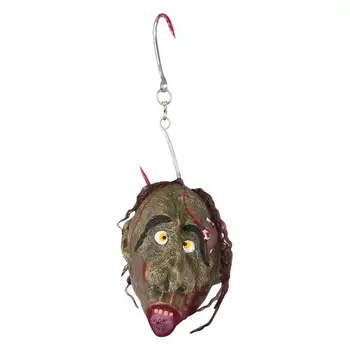 

Halloween Novelty Horror Realistic Scary Cut off Head Hanging Decoration Severed Head Ornament Prop Party Supply