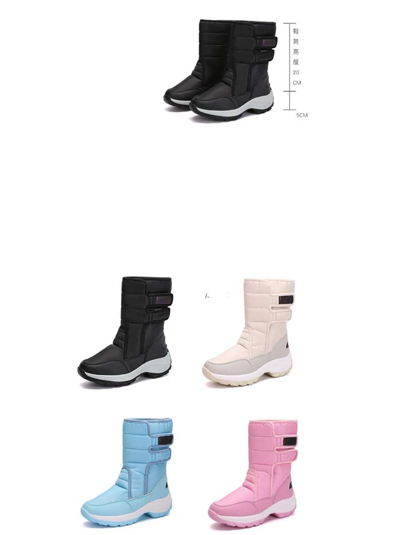 ASILETO Mid-Calf snow Boots ladies Waterproof women's Winter Boots plush wedges shoes platform Booties Footwear booties size 42