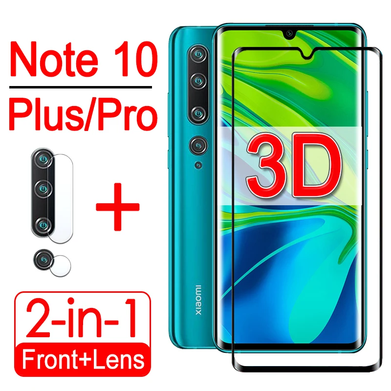 

note 10 plus case for Xiaomi mi Note10 pro protective phone cover Xiomi Not 10plus 10Pro Note10plus With Camera Lens Glas 2in1