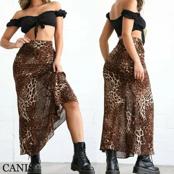 

Meihuida Wrap Bow Satin Midi Skirt Women Split Sexy Leopard Print High Waist Skirts High Fashion Winter Feminino Skirt