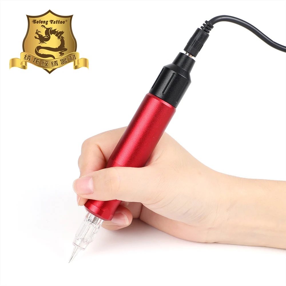 

Solong Permanent Makeup Tattoo Eyebrow Pen Rotary Tattoo Machine Gun Tattoo Hybrid for shader linnner Coloring microblading pen