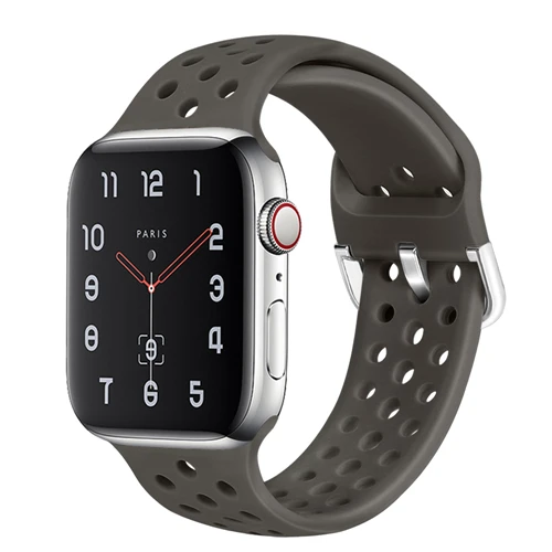 Силиконовый ремешок для apple watch 5 4 band 44 мм 40 мм iWatch 3 band 42 мм 38 мм спортивный браслет correa apple watch 4 3 2 1 Аксессуары - Цвет ремешка: Cocoa color