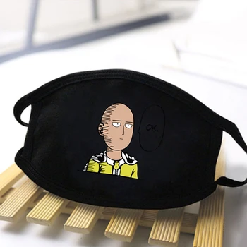 

Mens/Women One-Punch Man Cartoon Masks 2020 Windproof Reusable Washable Mask Dust-proof Comfortable Breathable Solid Black Macks