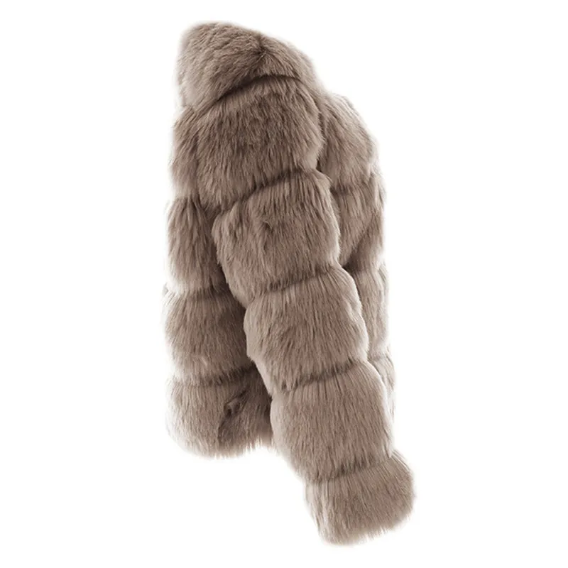 Зимнее женское плюшевое пальто размера плюс, женская зимняя куртка из искусственной норки с капюшоном, новая куртка из искусственного меха, теплая плотная верхняя одежда, куртка abrigo mujer