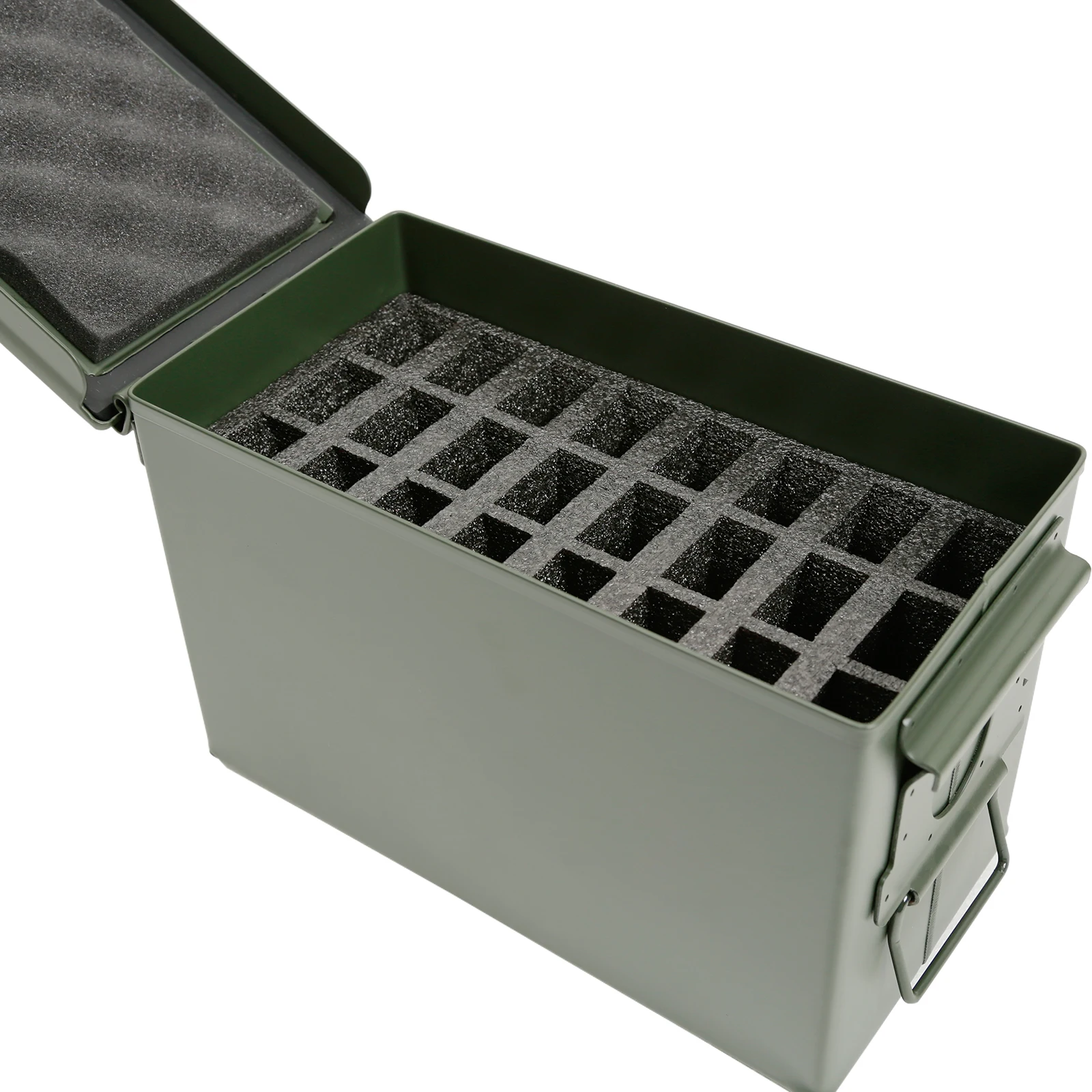 50 Cal caja de municiones 24 pistola revista titular de espuma-inserto de acero calibre 50 caja de municiones (M2A1) -Reemplaza arma Clip bolsa