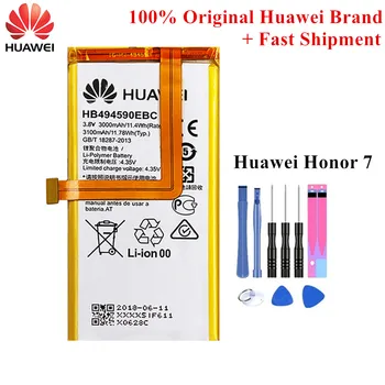 

100% Original Battery HB494590EBC for Huawei Honor 7 Glory PLK-TL01H ATH-AL00 PLK-AL10 3000/3100mAh Li-Polymer Accu +Tools