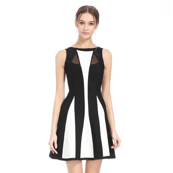 

2020 fall Sexy thin backless a-line bandage dress skirt net yarn perspective dating party dress Autumn Vestidos