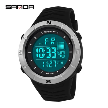 

SANDA Brand Sport Watch Men Military Army Watches Alarm Clock Shock Resistant Waterproof Digital Watch Reloj Hombre 2020