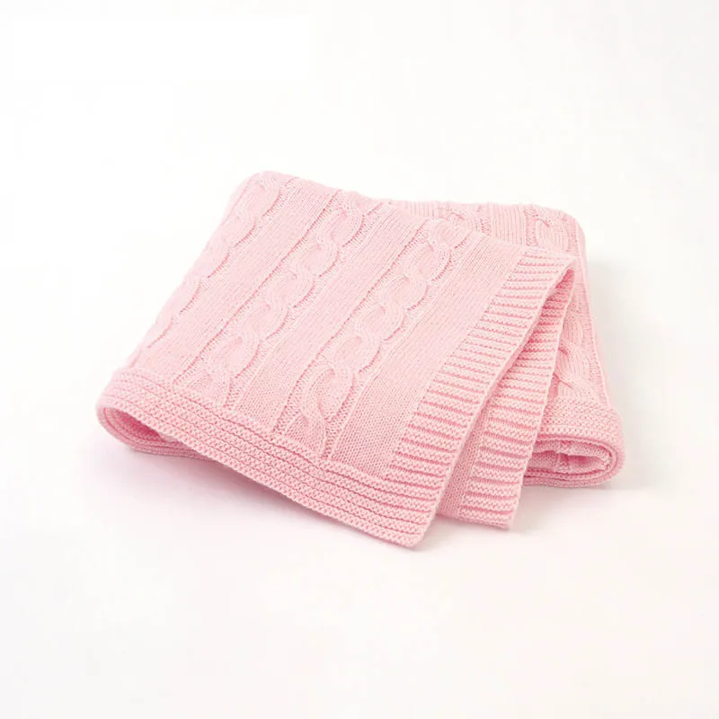 100x80 см вязаные детские фотосессии одеяла для новорожденных пеленание обертывание детские постельные принадлежности, покрывала - Цвет: pink