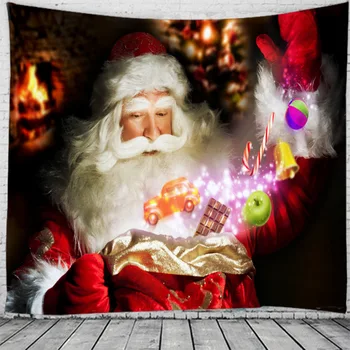 

Tapestry Christmas Wall Hanging Christmas Night Home Deco Christmas Castle Print Tapestries Large Size Drop Shipping Tapestries