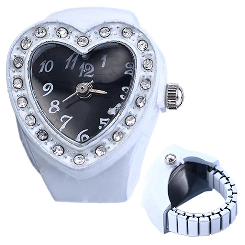 Кварцевые часы с циферблатом, кольцо на палец, женские часы, кольцо для девушек, студентов, подарки, мода, флип-палец, Крутое эластичное кольцо, часы, часы, Reloj