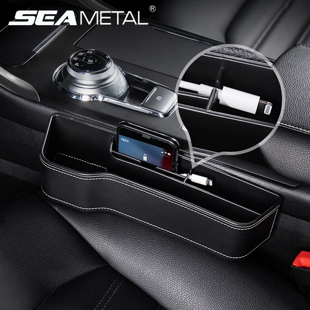 PU Leather Car Seat Gap Box Interior Seat Side Organizer Auto Seat