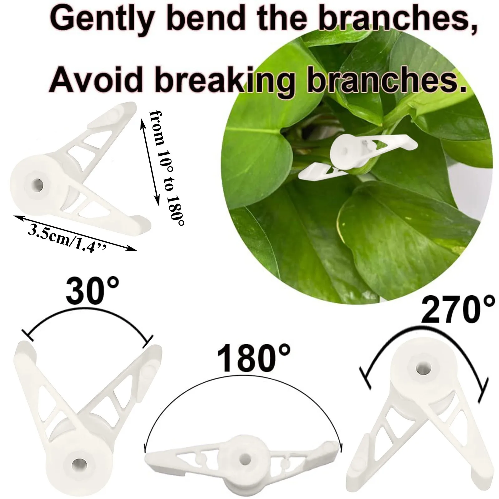 10pcs 360 Degrees Plant Branch Benders Adjustable Plant Supports Ixed Clips Planter Holder Tools Garden Supplies Bender plastic plant supports plant clips plant bender clips