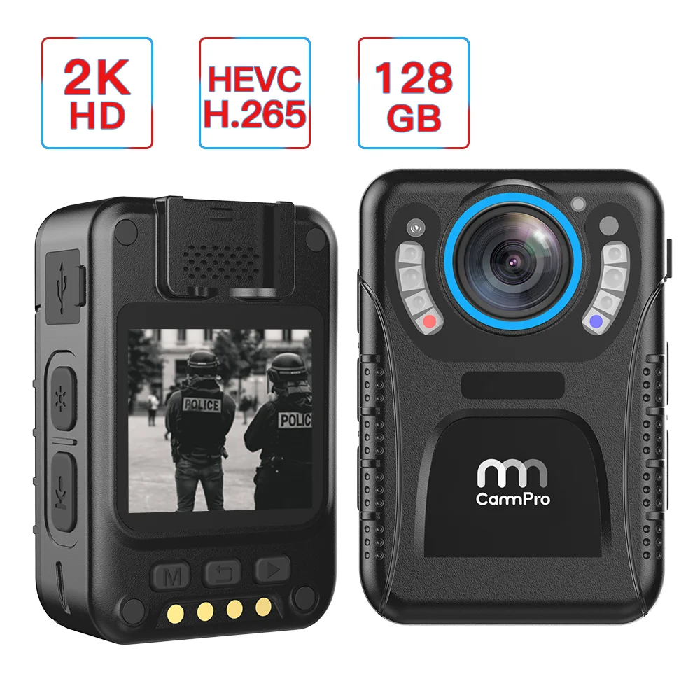 

CammPro C3 Mini Body Cam 1440P IR Night Vision Video Recorder 128GB 11 Hours Recording H.265 DVR Camcorder