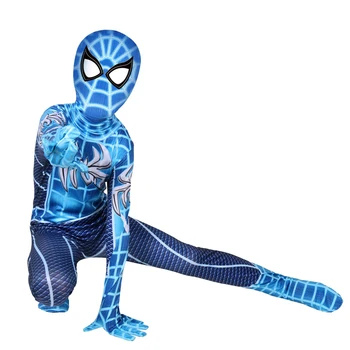 

2020 Baby Girl Miles Morales Spiderman Print Costume Adult Kids Boys Spider Man Cosplay Costume Superhero Zentai Spiderman Suit