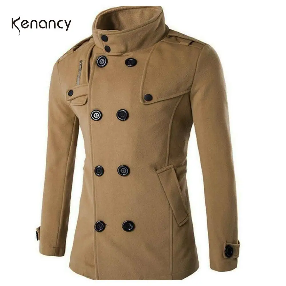 Fashion Mens Autumn Winter Print Zipper Jacket Long Sleeve Coat Top Mens Trench Coat Raincoat with Hood