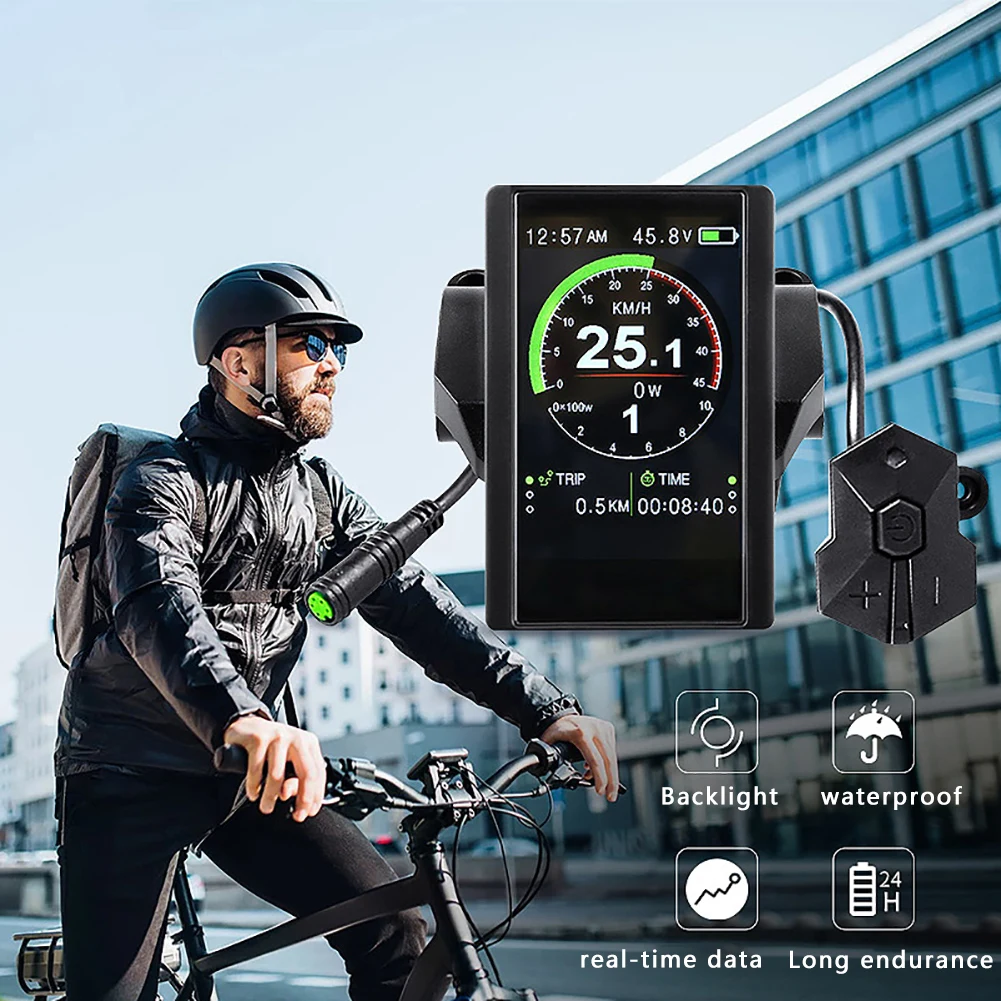 

Waterproof Outdoor Cycling Gear Control Speed Mid Drive Motor Accessories Color Display Easy Use Backlight Electric Bicycle Time