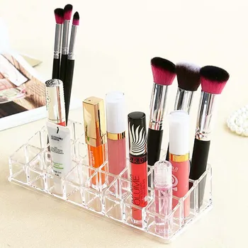 

transparent Makeup Organizer Storage Box Multiple Grid Acrylic Cosmetic Jewelry Box Holder Drill polish lipstick Nail organizer