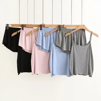 

Pajamas for Women Summer Cotton Sleepwear Sexy Pyjamas Set Tank Top Shorts Nightwear