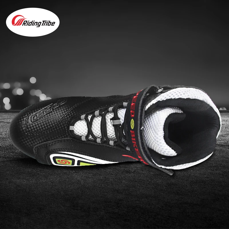 Новые мотоциклетные гоночные ботинки верховой езды племя из микрофибры кожаные