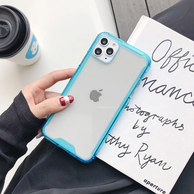 Hot Hybrid Shockproof Cover Case For Apple iPhone 11 Pro Max  11 Pro  11 Transparent TPU + PC Hard Acrylic Silicone shell Case (13)