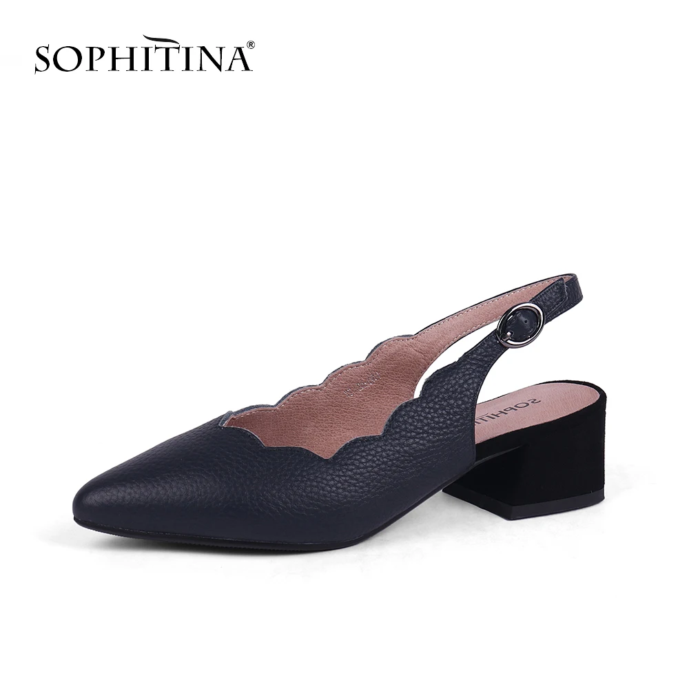 SOPHITINA/элегантные модные дизайнерские босоножки; высокое качество; удобная обувь из коровьей кожи на квадратном каблуке; новые женские босоножки с пряжкой; X11