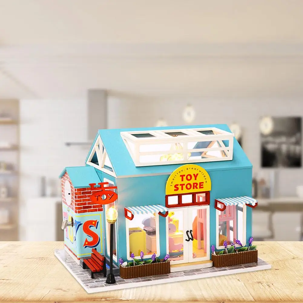 Кукольный дом мебель миниатюрный diy кукольный домик Миниатюрный дом игрушки poppenhuis miniaturen с защитой от пыли движение по часовой стрелке