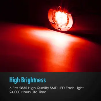 

Marine Light Boat Bow 6-LED Navigation Deck Courtesy 12V-24V 6-2835-SMD