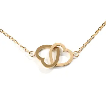 

2019 New Stainless Steel Necklace Gold Color Arrowhead Heart Hollow Jewelry For Women Girl Gift 44cm(17 3/8") long, 1 Piece