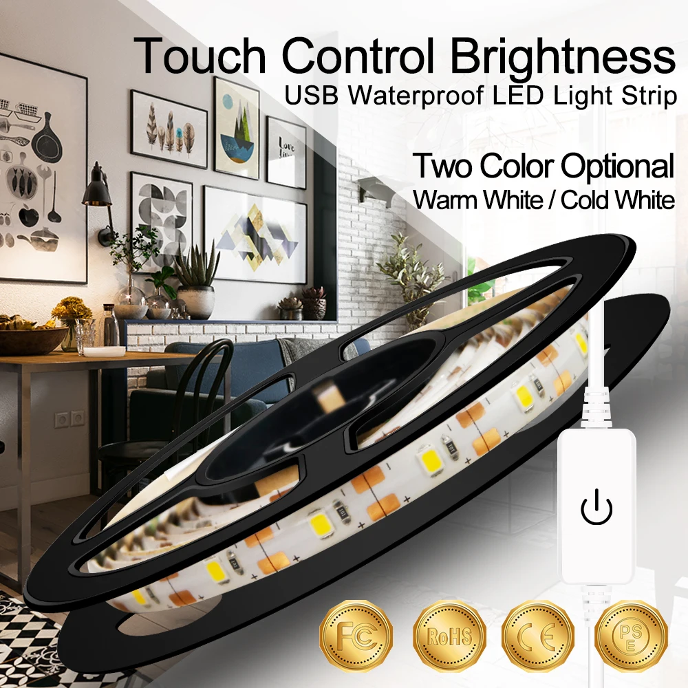 

Waterproof Strip LED USB Makeup Mirror Light LED Light Strip Vanity LED Tape 5V Dimmable Wall Lamp Flexible Dressing Table Lamp