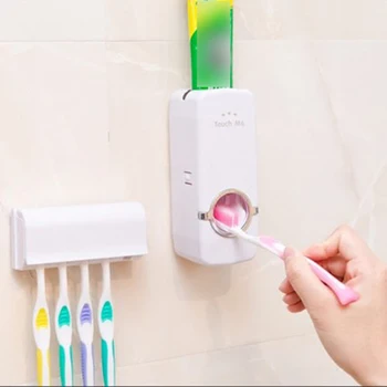

Toothbrush Holder Bathroom Accessories Storage Toothpaste Dispenser Holder Toothbrush Wall Mount Tools Set