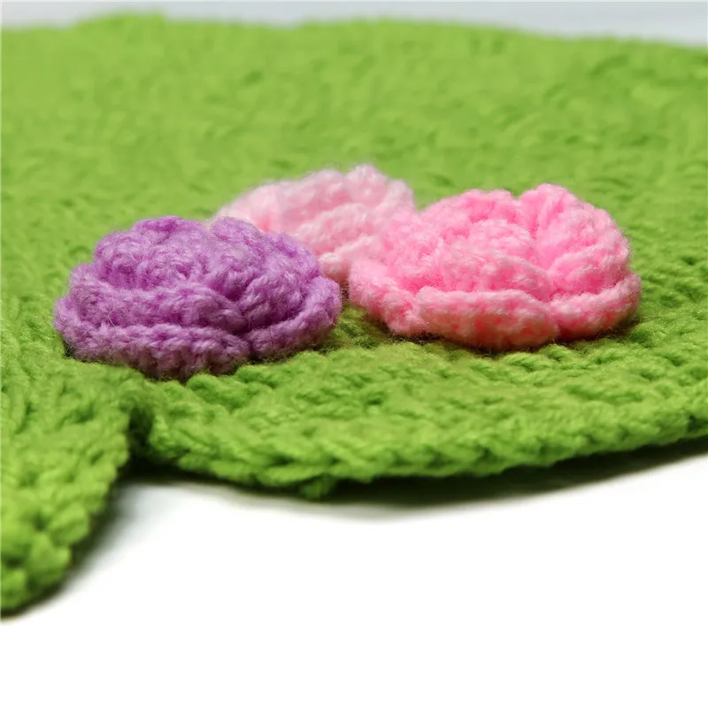 Baby Infant Crochet Knitted Frog Hat Lotus leaf Blanket Mat Set Newborn Photography Props Baby Souvenirs Photo Shoot Props  (6)