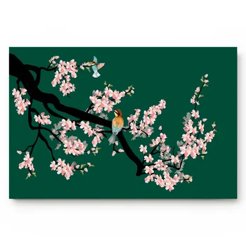 

Bird Flower Chinese Style Spring Bathroom Kitchen Living Room Carpet Doormat Home Decor Non-slip Floor Mat